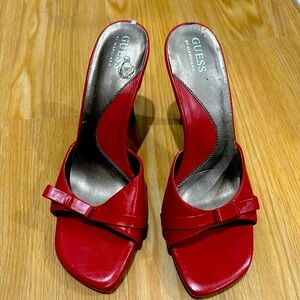 Vintage Red slip on guess sandals sz7